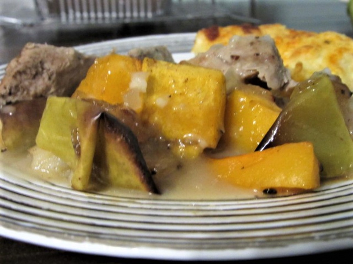 Roast Pork With Green Apples and Golden Squash image